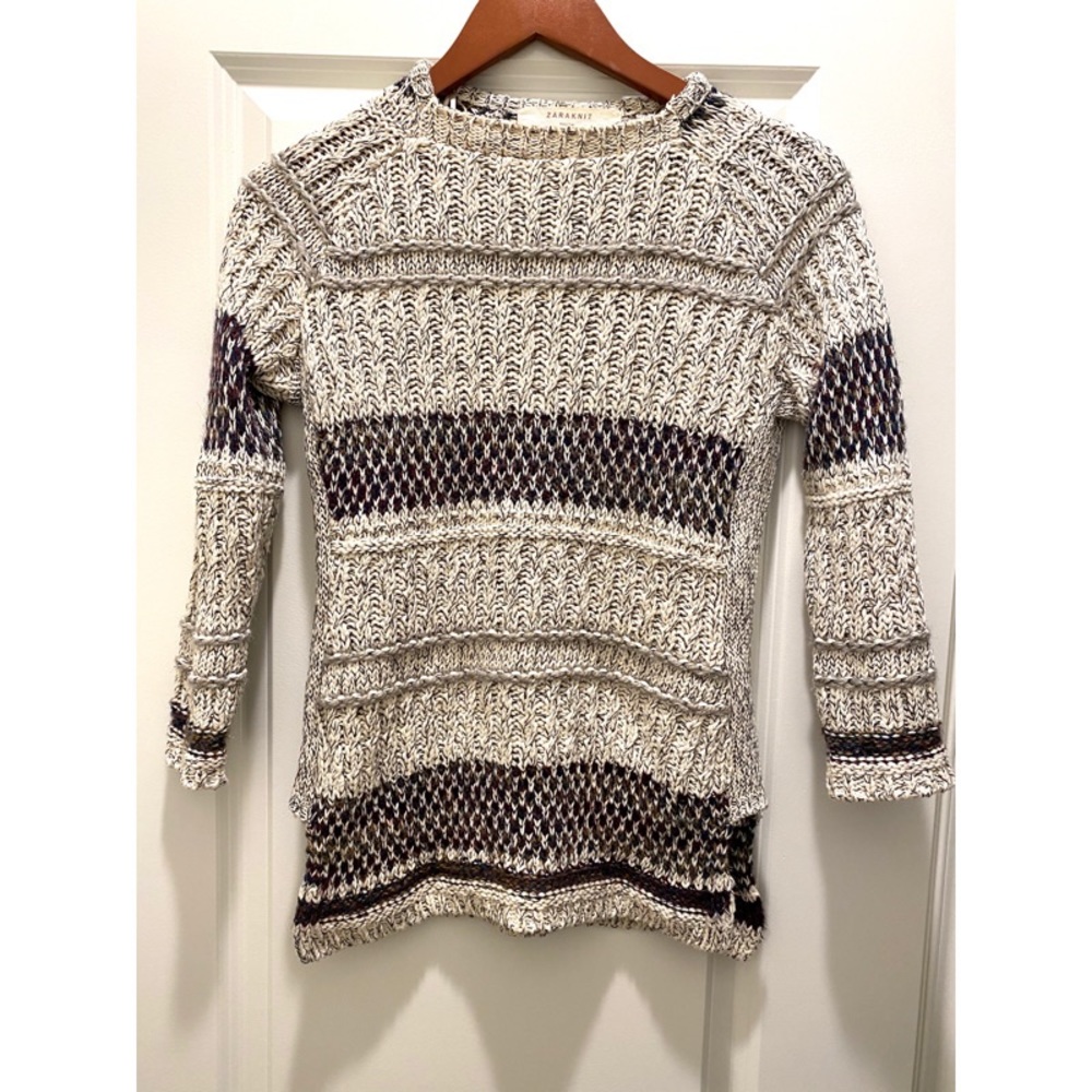 Zara Mockneck Knit Sweater 3/4 sleeves  - Size S